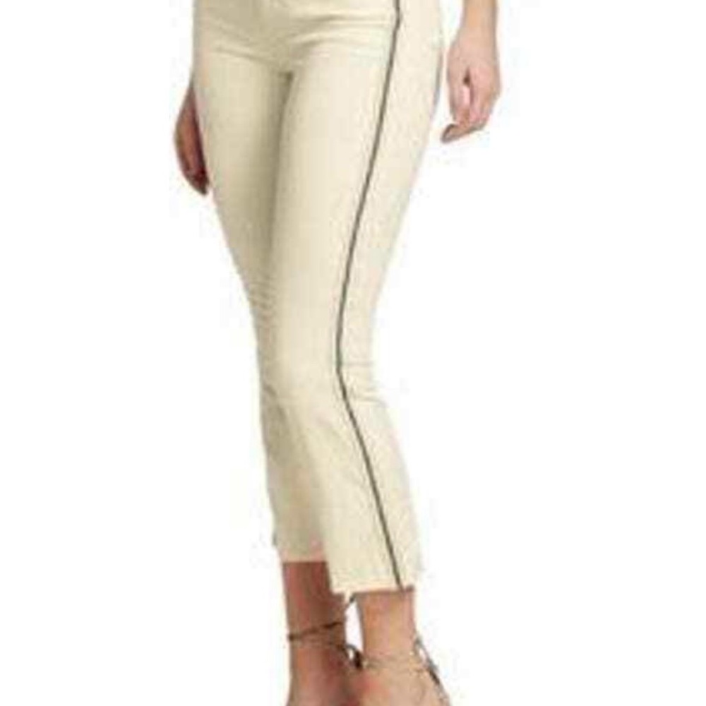 L’agence: Women's Cream Jeans with Black Stripe